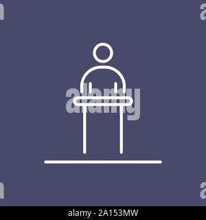 Meeting speech business people icon simple line flat illustration. Stock Vector