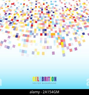 Abstract elements celebration colorful squares pattern isolated on white background. Mosaic grid. Vector illustration Stock Vector