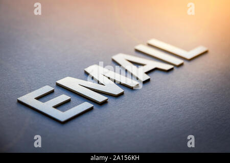 Word email written with white solid letters on a board Stock Photo