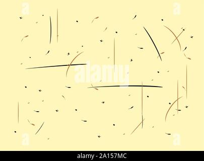 Texture grunge style. Decoration yellow background. Abstract vintage wallpaper. Black and brown small elements. Illustration Stock Vector