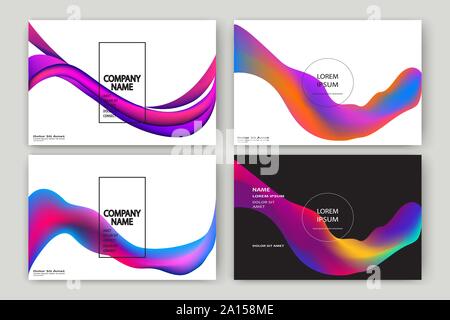 Fluid shapes isolated. Wavy liquid on white background. Bright neon abstract backdrop concept. Trendy gradient waves design set template vector Poster Stock Vector