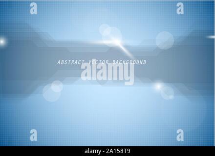 Abstract vector blue background with lights and place for your text Stock Vector