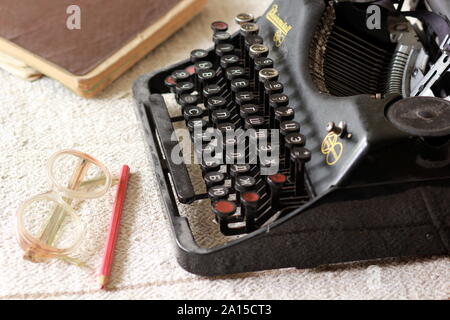 KYIV, UKRAINE, 16 APRIL 2017: Rheinmetall classic metal vintage typewriter Stock Photo