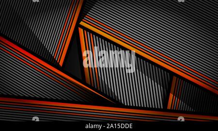 Abstract orange black gray shutter pattern design modern futuristic background texture vector illustration Stock Vector