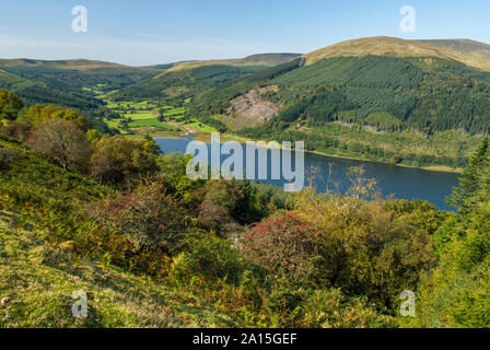View up the Talybont Valley from Bwlch y Waun in the Brecon Beacons National Park South Wales Stock Photo