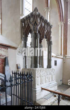 Stanton Harcourt, St Michael's Church, Early Fourteenth-Century Shrine Base of St Edburga from Bicester Priory, View from South-West Stock Photo