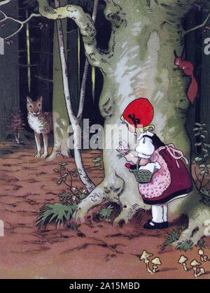 LITTLE RED RIDING HOOD meets the Wolf Stock Photo