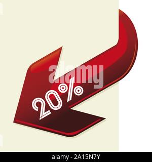Discount or copy space blank arrow isolated. Vector illustration. Stock Vector