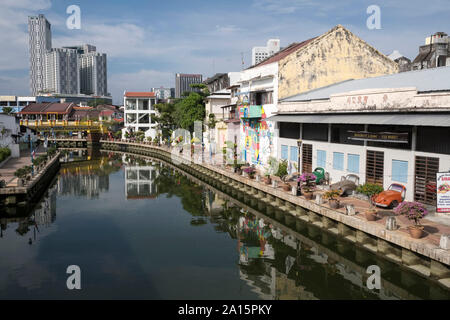 Malaysia, Malacca City: the Malacca river. The city is registered as a UNESCO World Heritage Site Stock Photo