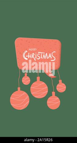 Merry Christmas. Stylized lettering. Story post with hand drawn text. Vector illustration. Stock Vector