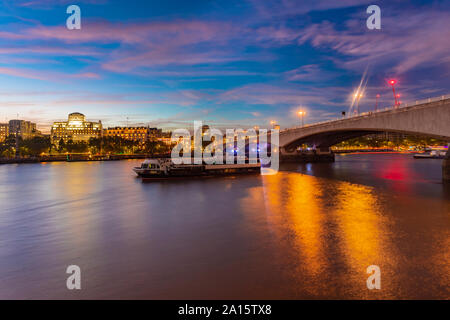 Skyline of London city with Waterloo Bridge , London, UK Stock Photo
