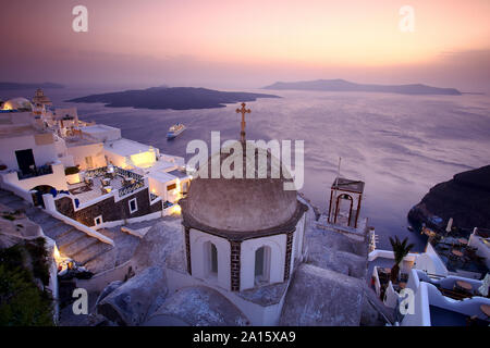 Panoramic view of Oia, Santorini, Greece Stock Photo