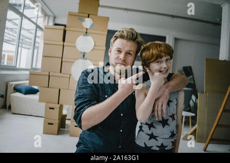 Portrait of father and son Stock Photo