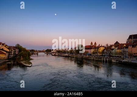 Germany, Bavaria, Regensburg, Danube River Stock Photo
