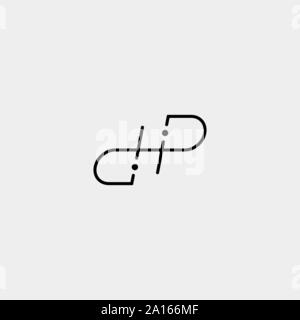 Letter DP PD DHP Logo Design Simple Vector Elegant Stock Vector