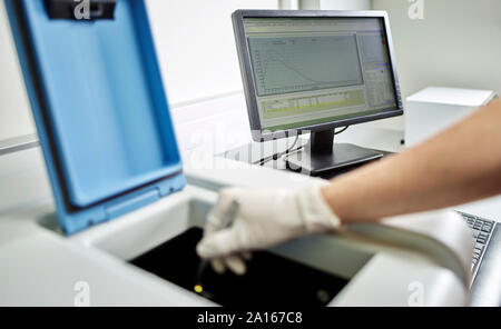 Analysing an experiment in lab Stock Photo