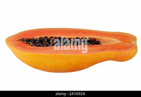 Papaya fruit isolated on white background Stock Photo