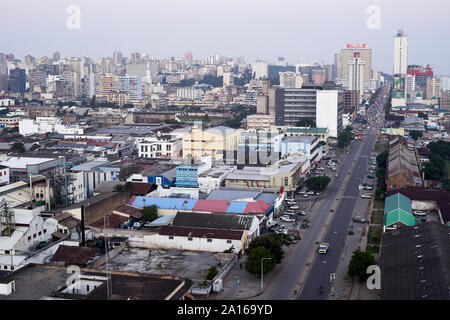 Drone view of Baixa neighborhood, Maputo, Mozambique Stock Photo