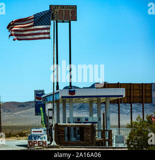 Area51 Alien Center in Amargosa Valley zwischen Las Vegas und Beatty mit Tankstelle und Restaurant sowie großem Souvenirshop Stock Photo