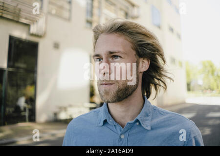 Portrait of a young man in the city Stock Photo