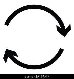 Circular, circle arrow right. Radial arrow icon, symbol. Clockwise rotate, twirl, twist concept element. Spin, vortex pointer. Whirlpool, loop cursor Stock Vector