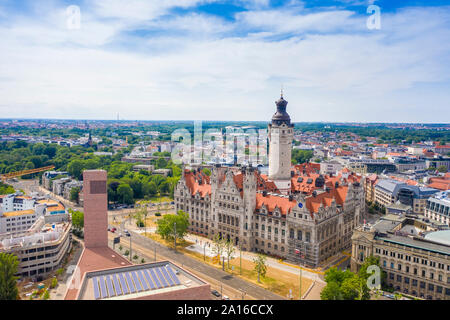 High angle view of New Town Hall in Leipzig city Stock Photo