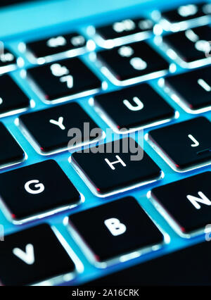 Laptop computer keyboard, close-up Stock Photo