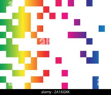 squares pixelated, block pixels random mosaic pattern / background. fusion checkered grid, mesh. shuffle, diffuse scatter squares. clutter matrix. geo Stock Vector