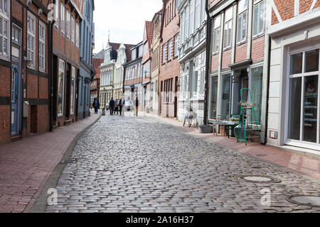 Narrow alley, Stade, Lower Saxony, Germany, Europe