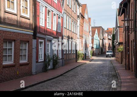 Narrow alley, Stade, Lower Saxony, Germany, Europe Stock Photo