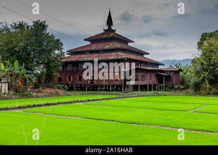 Shwe-Ywa Thit Monastery, Nyaung Shwe, Inle Lake, Shan State, Myanmar Stock Photo