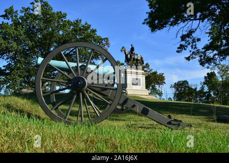 Cemetery hill at Gettsyburg the sight of the battle that took place from July 1-3 1863. Stock Photo