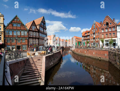 Timber-framed houses at the old Hanseatic harbour, Stade, Lower Saxony, Germany, Europe