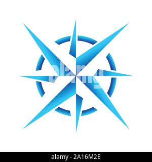 Compass Rose Navigation Cool Ice Star Vector Symbol Graphic Logo Design Template Stock Vector