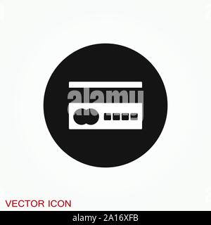 Credit Card icon vector, in trendy flat style Stock Vector