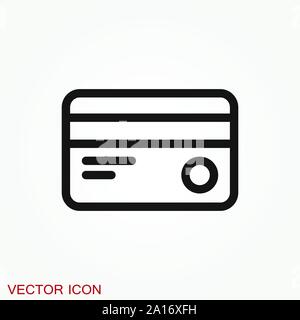 Credit Card icon vector, in trendy flat style Stock Vector