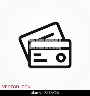 Credit Card icon vector, in trendy flat style Stock Vector