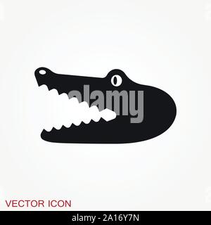 Crocodile icon. zoo animal flat design. vector symbol Stock Vector