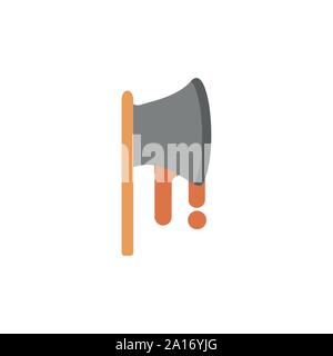 axe with blood trick or treat happy halloween vector illustration Stock Vector