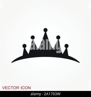 Vector Diadem icon in flat style. Royalty crown illustration pictogram. Stock Vector