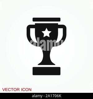 Trophy cup icon. Sport competition silhouette symbol. Stock Vector