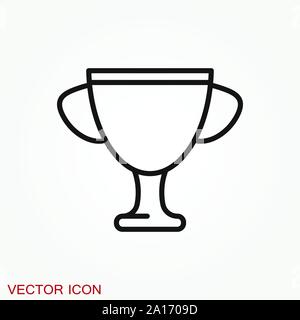 Trophy cup icon. Sport competition silhouette symbol. Stock Vector