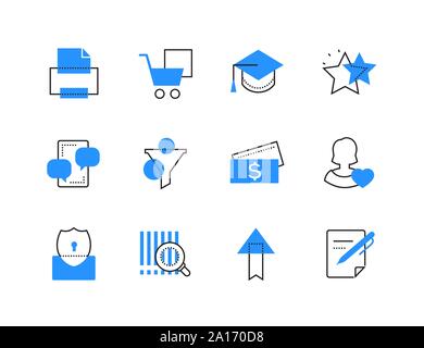Online services and technology color icons set Stock Vector