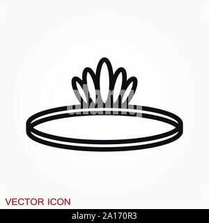 Vector Diadem icon in flat style. Royalty crown illustration pictogram. Stock Vector