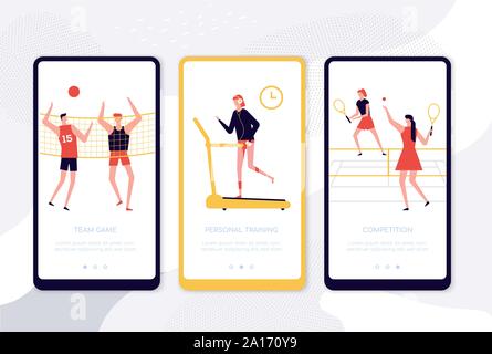 Sport activities - set of vector web pages Stock Vector