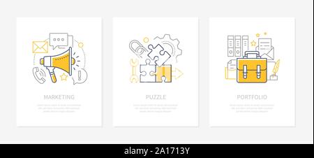 Company strategy - line design style icons set Stock Vector