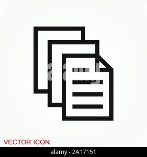 Document flat icon, Document vector icon. Illustration for graphic and web design Stock Vector