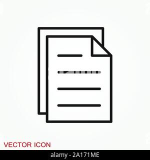 Document flat icon, Document vector icon. Illustration for graphic and web design Stock Vector