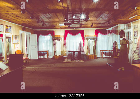 IRKUTSK, RUSSIA - SEPTEMBER 11, 2019: Interiors of Irkutsk Regional Historical and Memorial Decembrists Museum or Volkonsky House in the center of Irk Stock Photo