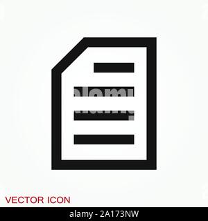 Document flat icon, Document vector icon. Illustration for graphic and web design Stock Vector